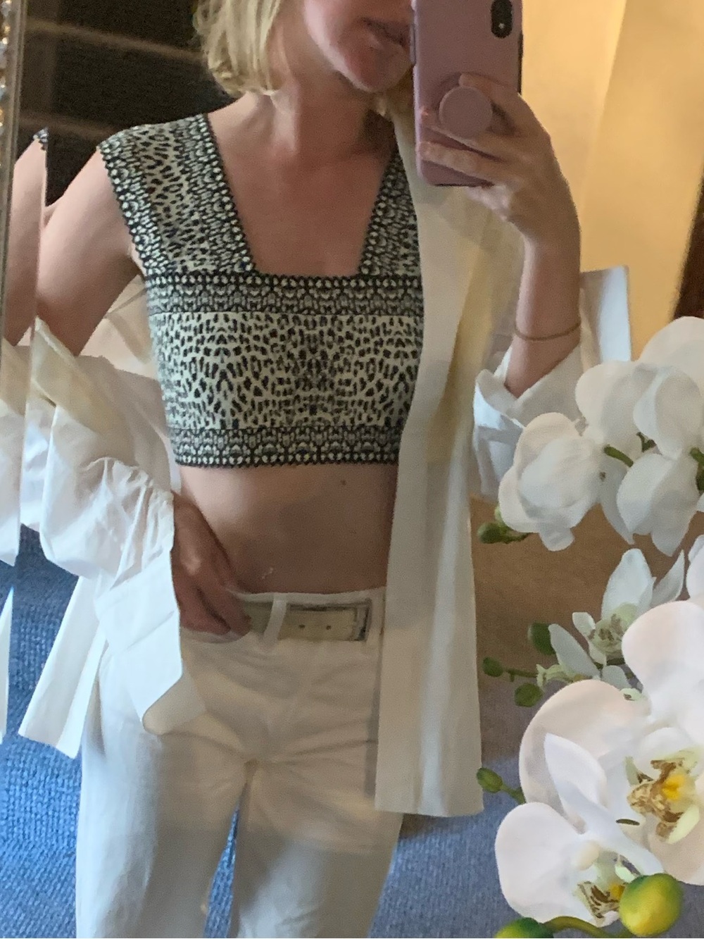 Alaia Jacquard Crop Top